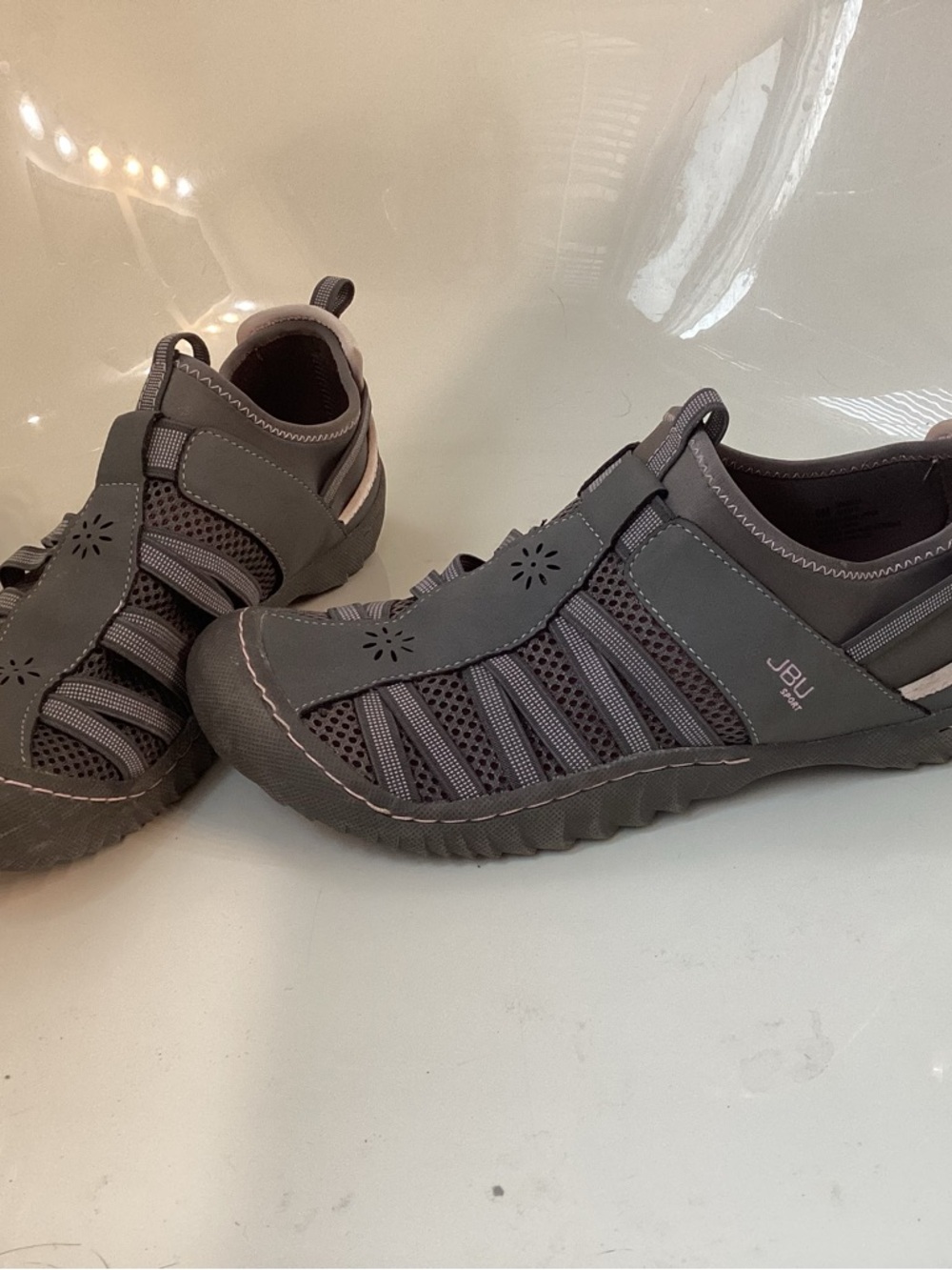 JBU Gray Mesh Slip-On Outdoor Comfort Shoes